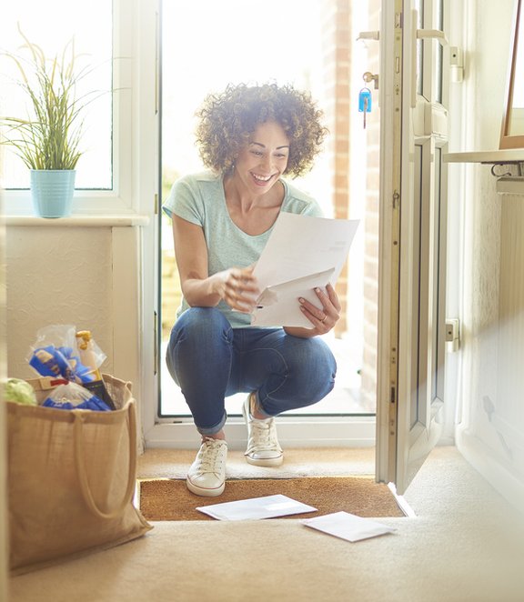 woman receiving mail