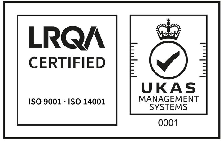 UKAS AND ISO 9001; ISO 14001 Certification stamp