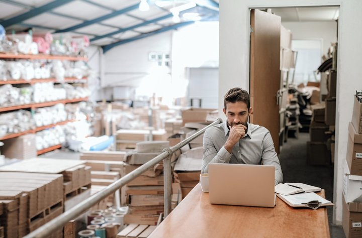 man working on a laptop